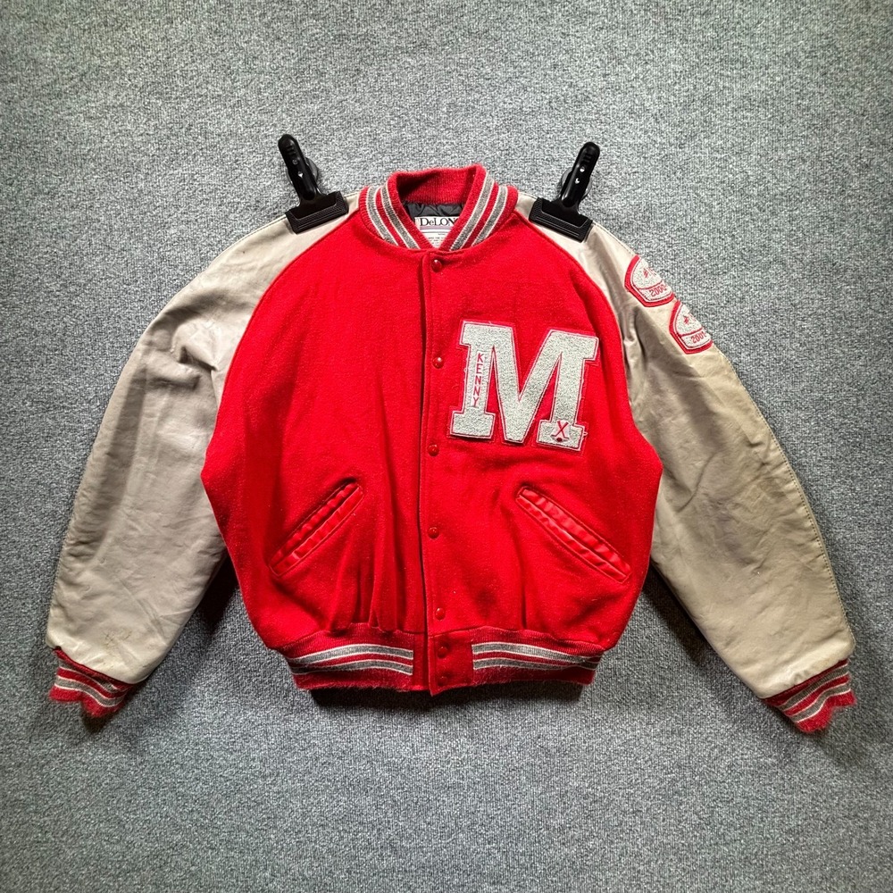 Vintage DeLong Minnesota Wild NHL Hockey Varsity Jacket Mens XL Red Lined USA